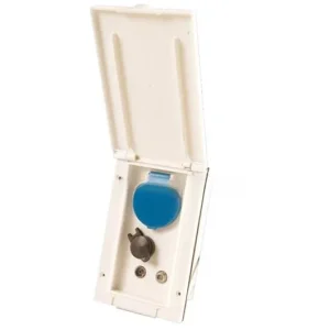 Tomada Exterior Retangular 12V 220V Branca