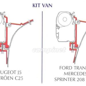 Kit Fixação para Toldo F45 – DucAço/ Jumper/ VW T4