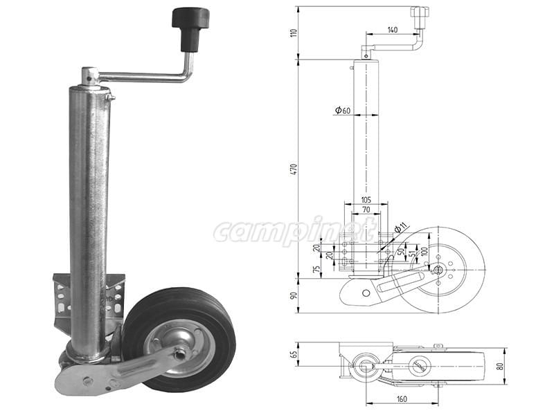 Roda Jockey Automática D60 250Kg - Image 2