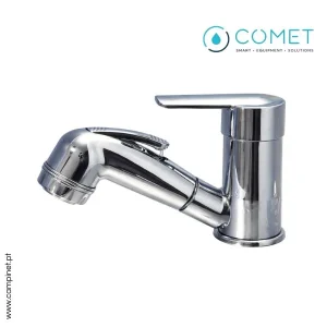 Torneira Misturadora Com Chuveiro Extraível Comet Parma Shorty – Cromado