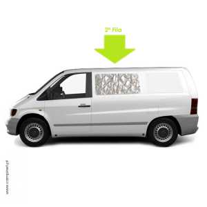 Cortinas Isotérmicas Mercedes Vito 1996-2003 – Habitáculo Combi (Janelas Laterais 2 Peças-2ªFila)