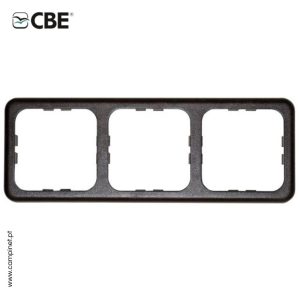 Aro Triplo para Tomada e Interruptor 230V Castanho CBE
