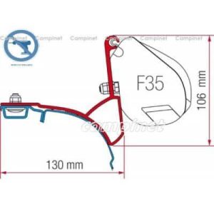 Kit Fixação Toldo F35 para VW T5/T6 MULTIVAN+TRANSPORTER