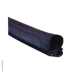 Perfil Borracha Preto para Porta de Entrada (Diâmetro 14 mm)