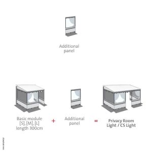 Painel Adicional 100 cm para Privacy Room Cs Light Xl 310