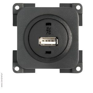 Tomada usb Quadrada Castanha