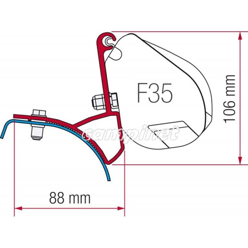 Kit Fixação Toldo F35 RENAULT TRAFIC/OPEL VIVAço/NISSAN PRIMASTAR - Image 2
