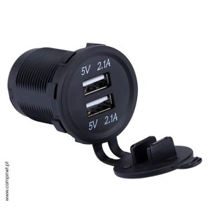 Tomada Dupla USB 12V 1A + 2.1A