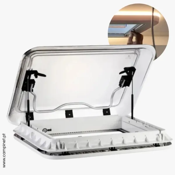 Clarabóia 700×500 com Estore e LED